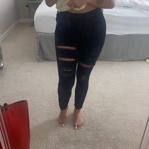 Hollister, black ripped jeans